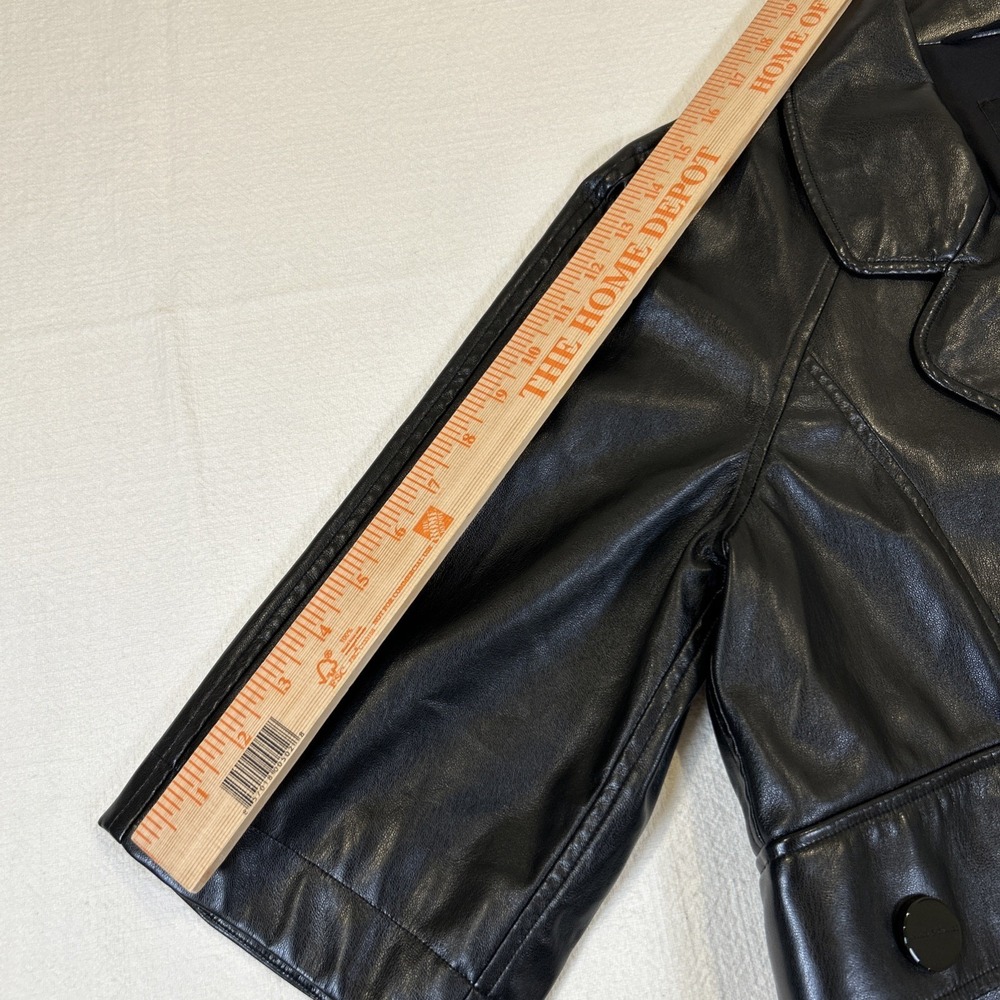 Armani Exchange Women's Faux Leather Biker Motorcycle Button Belt Jacket Small - Picture 7 of 11